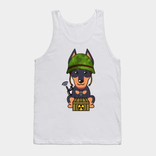 Cute German shepherd is a soldier Tank Top